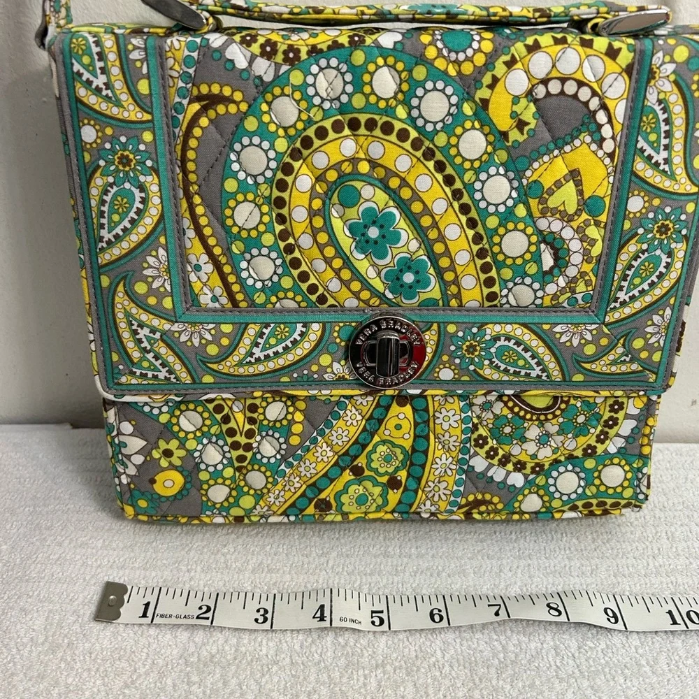 Vera Bradley Green Yellow Paisley Crossbody Bag